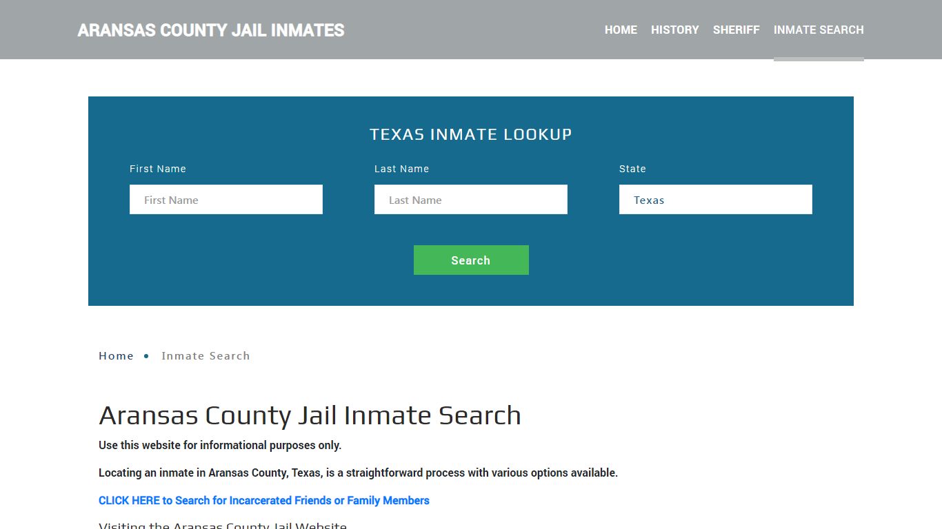 Aransas County, TX Detainee Lookup